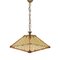 Glass, Rattan, Bamboo & Brass Pendant Light, Italy, 1970s, Image 2