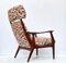 Mid-Century Italian Multicolour Fabric & Teak Wood Armchair, 1960s 11