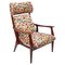 Mid-Century Italian Multicolour Fabric & Teak Wood Armchair, 1960s 1