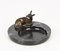 Italienischer Mid-Century Aschenbecher aus schwarzem Marmor & Bronze, 1930er 2
