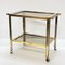 Mid-Century Italian Brass and Chrome Bar Cart with Glass Shelves, 1970s, Image 3