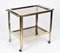 Mid-Century Italian Brass and Chrome Bar Cart with Glass Shelves, 1970s, Image 9