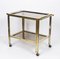 Mid-Century Italian Brass and Chrome Bar Cart with Glass Shelves, 1970s, Image 4