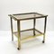 Mid-Century Italian Brass and Chrome Bar Cart with Glass Shelves, 1970s, Image 8