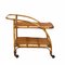 Mid-Century Italian Bamboo & Rattan Serving Bar Cart Trolley, 1950s 10
