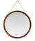 Swedish Wood & Leather Wall Mirror by Uno & Östen Kristiansson for Luxus, 1960s, Image 2