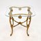 Antique French Brass & Glass Coffee Side Table 2