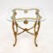 Antique French Brass & Glass Coffee Side Table, Image 2