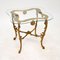 Antique French Brass & Glass Coffee Side Table, Image 1