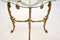 Antique French Brass & Glass Coffee Side Table, Image 8