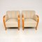 Schwedische Art Deco Sessel aus satinierter Birke, 2er Set 2