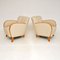 Schwedische Art Deco Sessel aus satinierter Birke, 2er Set 3