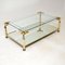 Vintage Glass Brass & Acrylic Coffee Table, 1970s 4