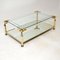 Vintage Glass Brass & Acrylic Coffee Table, 1970s, Image 4