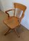 Large Light Oak Adjustable Office Armchair, 1940s 3