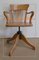 Large Light Oak Adjustable Office Armchair, 1940s, Image 19