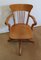 Large Light Oak Adjustable Office Armchair, 1940s 1