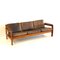 Vintage Teak 3-Seat Sofa with Leather Upholstery, 1960s 5