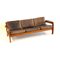 Vintage Teak 3-Seat Sofa with Leather Upholstery, 1960s 4