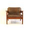 Vintage Teak Armchair with Leather Upholstery, 1960s, Image 4