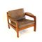 Vintage Teak Armchair with Leather Upholstery, 1960s, Image 1