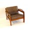Vintage Teak Armchair with Leather Upholstery, 1960s 6