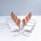 White Leather & Wood Swing Dining Chairs from Calligaris, Set of 8 4
