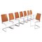 White Leather & Wood Swing Dining Chairs from Calligaris, Set of 8 1