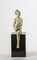 Art Deco Statue of a Woman, White Ceramic with Black Painted Wooden Base 4