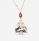 Ruby, Diamond, Morganite & 18 Karat Yellow Gold Necklace from Baume 13