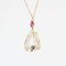 Collier Rubis, Diamant, Morganite et Or Jaune 18 Carat de Baume 5