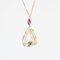 Ruby, Diamond, Morganite & 18 Karat Yellow Gold Necklace from Baume, Image 5