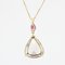 Ruby, Diamond, Morganite & 18 Karat Yellow Gold Necklace from Baume 10