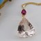 Collier Rubis, Diamant, Morganite et Or Jaune 18 Carat de Baume 15