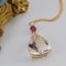 Ruby, Diamond, Morganite & 18 Karat Yellow Gold Necklace from Baume 14