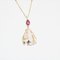 Ruby, Diamond, Morganite & 18 Karat Yellow Gold Necklace from Baume, Image 3
