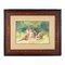 Three Fox Cubs, 1928, Watercolor on Paper, Framed 1