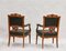 Art Nouveau Leather Armchairs, Set of 2 2