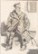 I. Repin, Old Man on the Bench, Bleistift auf Papier, gerahmt 2