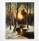 Alfred Alexander Gelhar, Moonlit Night in the Winter Forest, 1918, Oil on Canvas, Framed 1