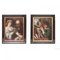 Flemish Artist, Allegories of Pain and Joy, 1800s, Oil Paintings on Board, Framed, Set of 2, Image 1
