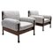 Mid-Century Modern Italian Armchairs in Wood and Fabric, Set of 2, Image 1