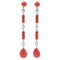 Boucles d'Oreilles Corail, Diamants et Platine 1