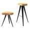 Mexique Stools, Wood and Metal by Charlotte Perriand for Cassina, Set of 2 1