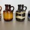 Vintage Pottery Fat Lava Multicolor Vases by Scheurich, Germany, Set of 5 4