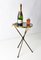Mid-Century Round Italian Brass and Glass Side Table with Tripod Structure, 1950s, Image 14