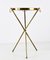 Mid-Century Round Italian Brass and Glass Side Table with Tripod Structure, 1950s, Image 6