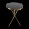 Mid-Century Round Italian Brass and Glass Side Table with Tripod Structure, 1950s 5