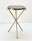 Mid-Century Round Italian Brass and Glass Side Table with Tripod Structure, 1950s 9