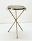 Mid-Century Round Italian Brass and Glass Side Table with Tripod Structure, 1950s, Image 9